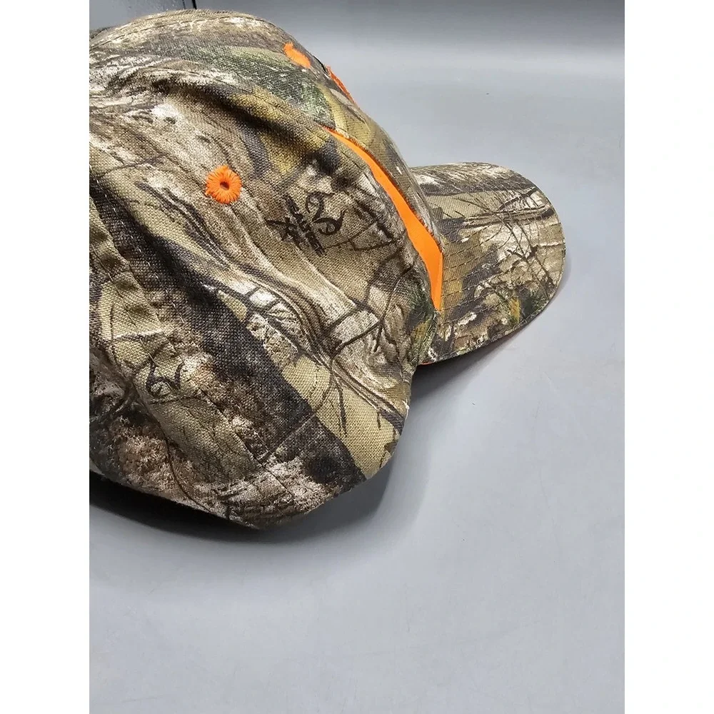 Realtree Durex Camo Blaze Orange Strap Adjustable Strap‎ Hat Cap NWT